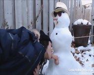 Teen Gets Fucked By Snowman